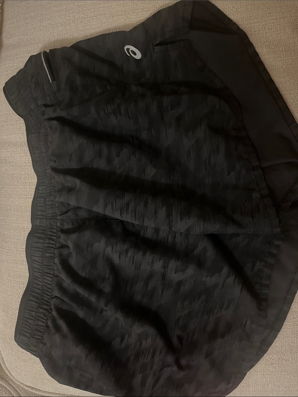 Asics Black Men's/Unisex Athletic Running Shorts with Reflective Logo